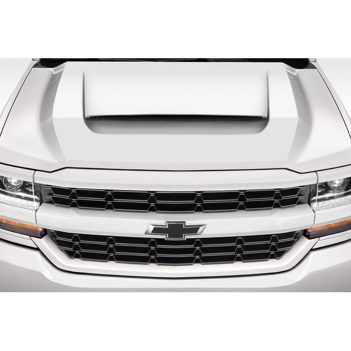 Modify your Chevrolet Silverado 2016 with our Exterior/Hoods - Top view of Chevrolet Silverado hood