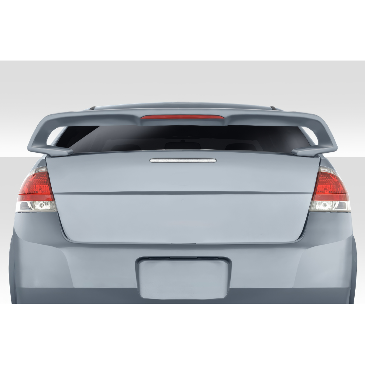 Modify your Ford Focus 2008 with our Exterior/Wings - Rear view angle of vehicle with spoiler installed