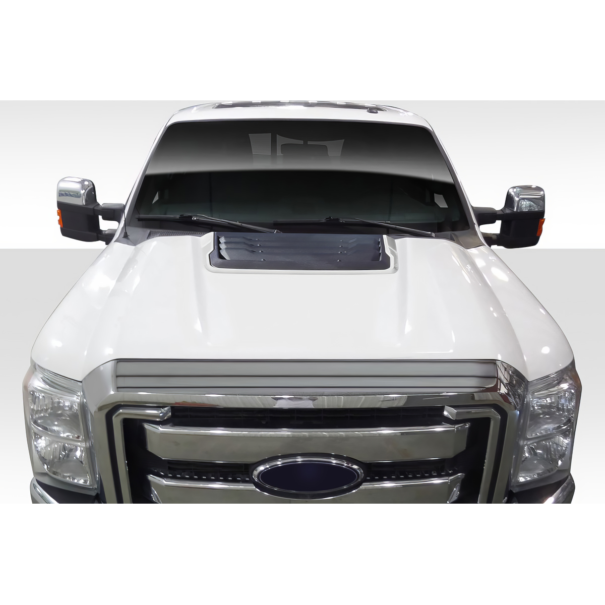 Modify your Ford F-250 Super Duty 2011 with our Exterior/Hoods - Front view of the hood at eye level angle