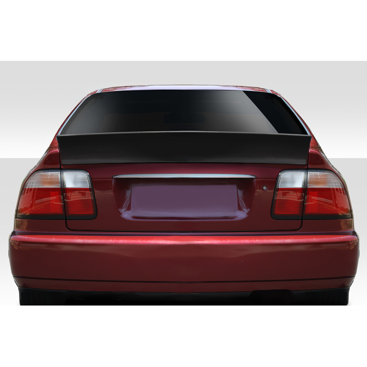 Modify your Honda Accord 1994 with our Exterior/Wings - Rear view angle of the vehicle with spoiler