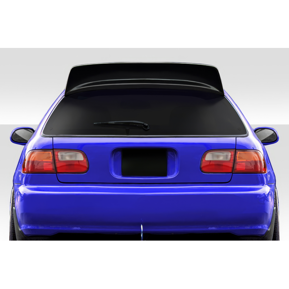 Modify your Honda Civic 1992 with our Exterior/Wings - Rear view angle of vehicle showing trunk lid spoiler