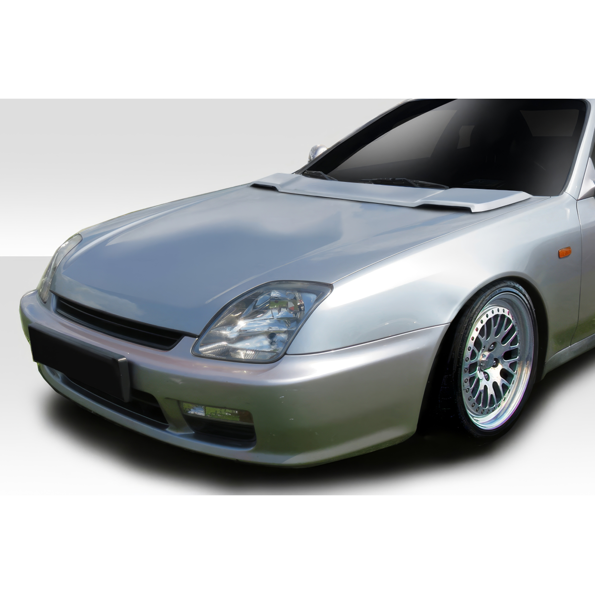 Modify your Honda Prelude 1997 with our Exterior/Hoods - Front angle view of hood with wing spoiler