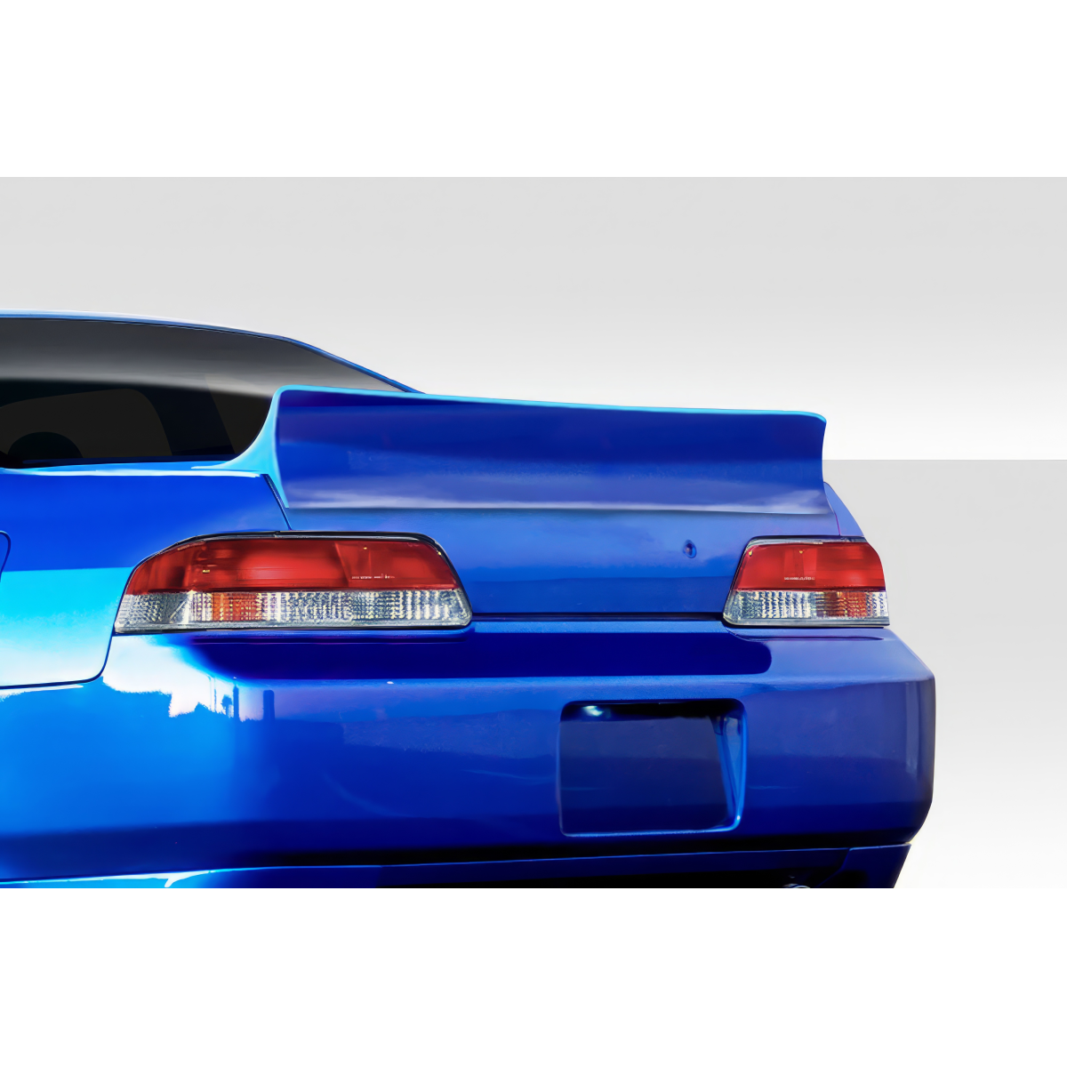 Modify your Honda Prelude 1997 with our Exterior/Wings - Rear angle view of blue car wing spoiler