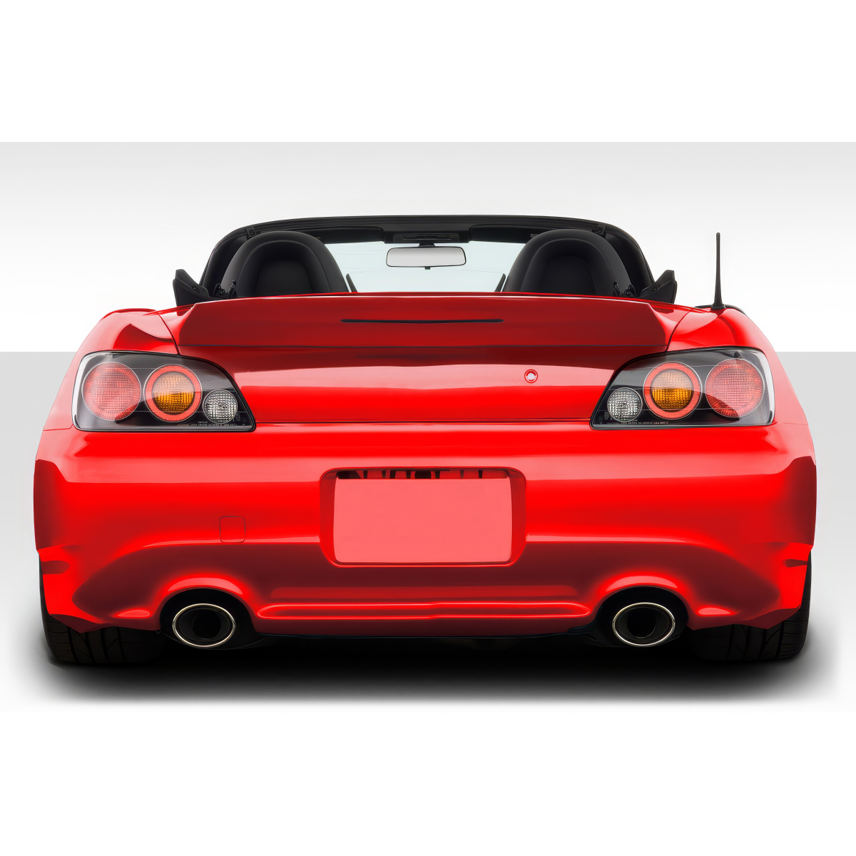 Modify your Honda S2000 2000 with our Exterior/Wings - Rear view of the vehicle from a straight angle