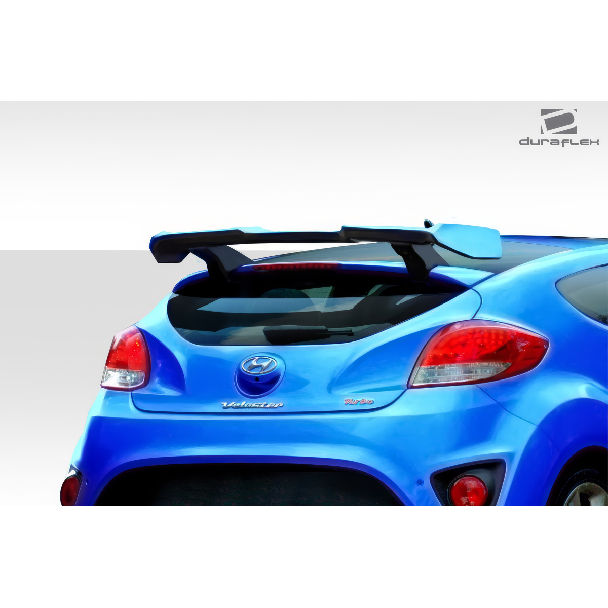 Modify your Hyundai Veloster 2012 with our Exterior/Wings - Rear angle view of Hyundai Veloster with spoiler