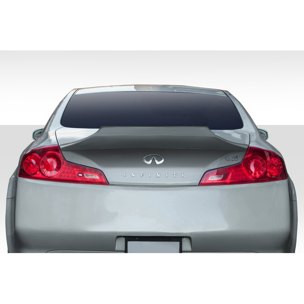 Modify your Infiniti G35 2003 with our Exterior/Wings - Rear view of the vehicle from a straight angle