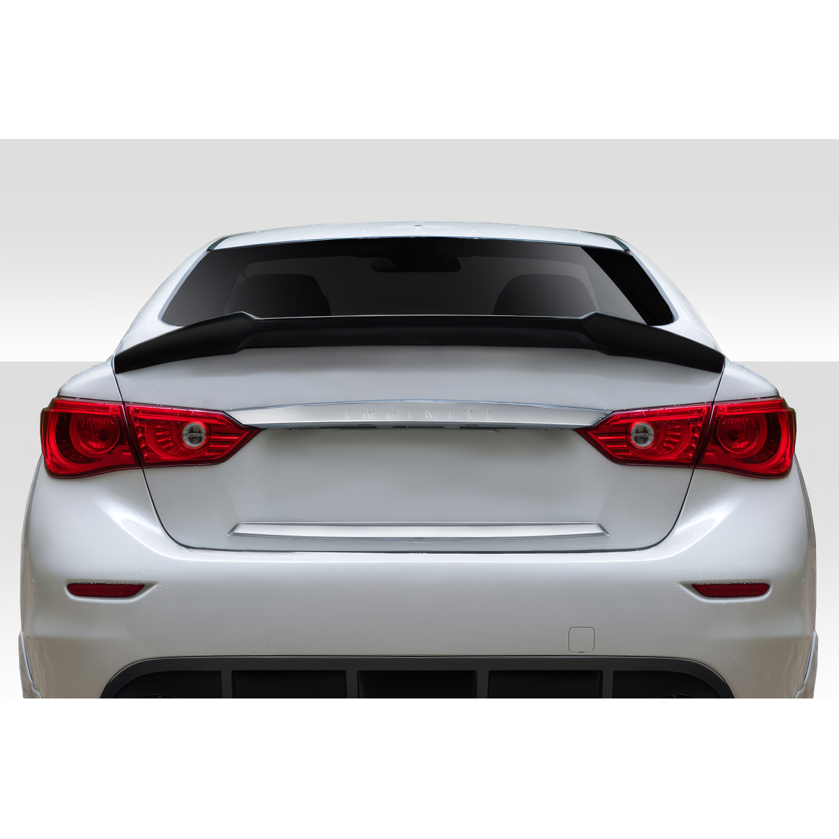 Modify your Infiniti Q50 2014 with our Exterior/Wings - Rear angle view of Infiniti Q50 spoiler