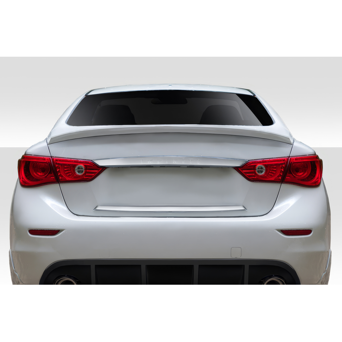 Modify your Infiniti Q50 2014 with our Exterior/Wings - Rear view angle of Infiniti Q50 VIP wing spoiler