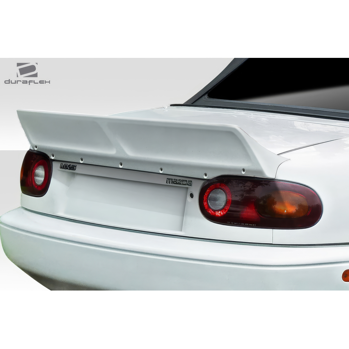 Modify your Mazda Miata 1990 with our Exterior/Wings - Rear view angle of the Mazda Miata TKO wing spoiler