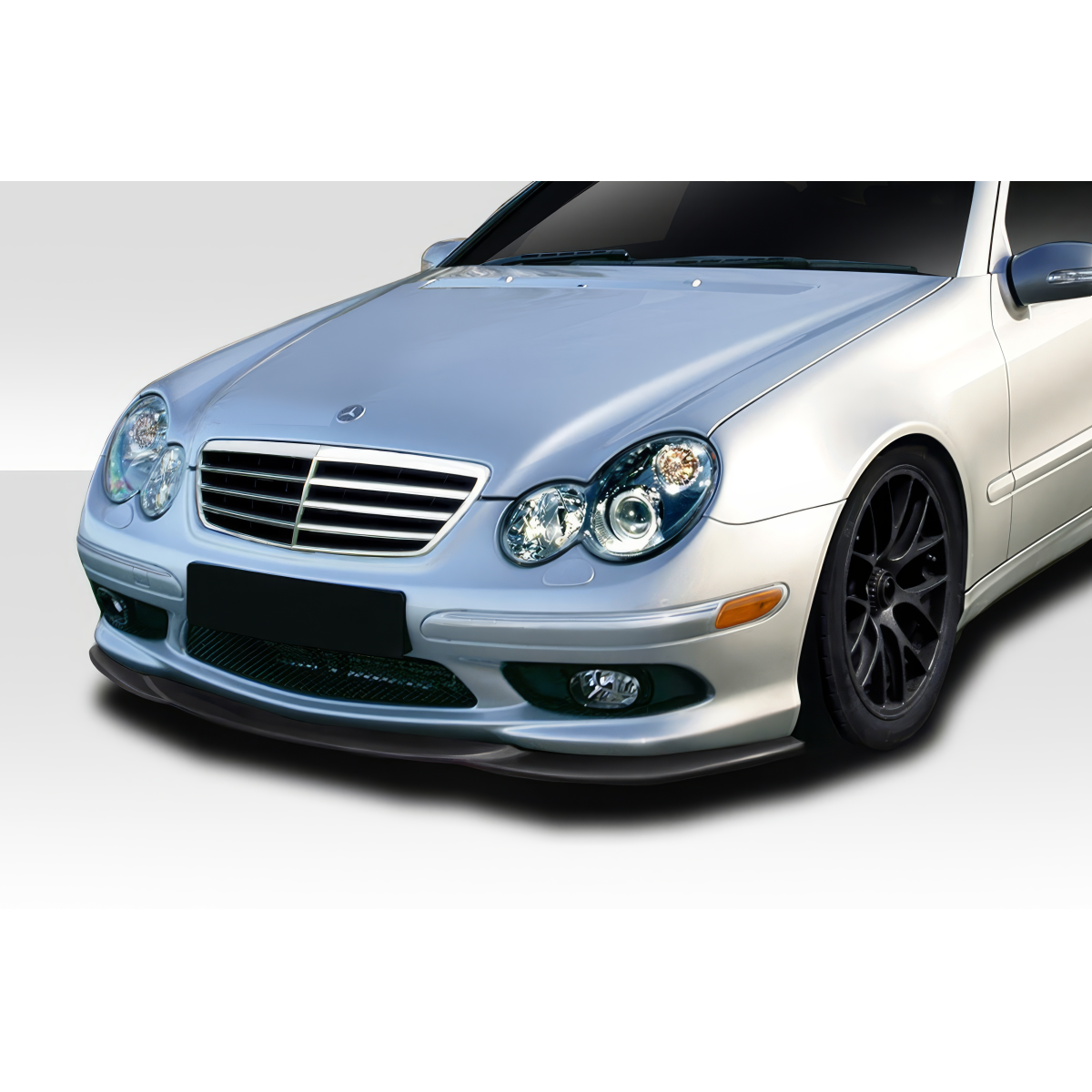 Modify your Mercedes-Benz C230 2001 with our Exterior/Front Bumpers or Lips - Front angle view of vehicle part