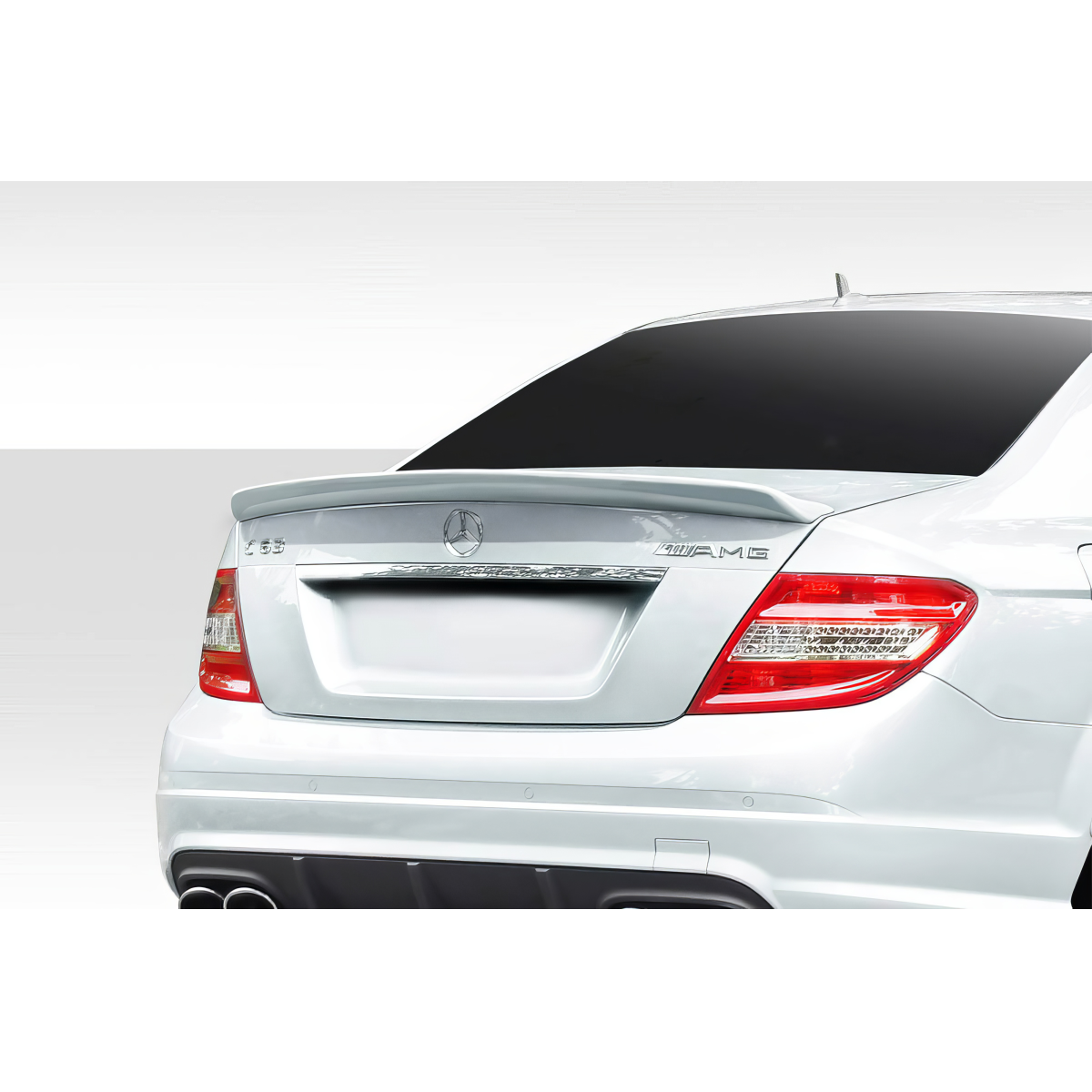 Modify your Mercedes-Benz C300 2008 with our Exterior/Wings - Rear view with angle focused on the wing spoiler