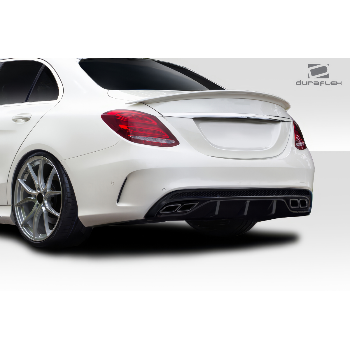 Modify your Mercedes-Benz C300 2015 with our Exterior/Diffusers - Rear angle view of diffuser on Mercedes C300