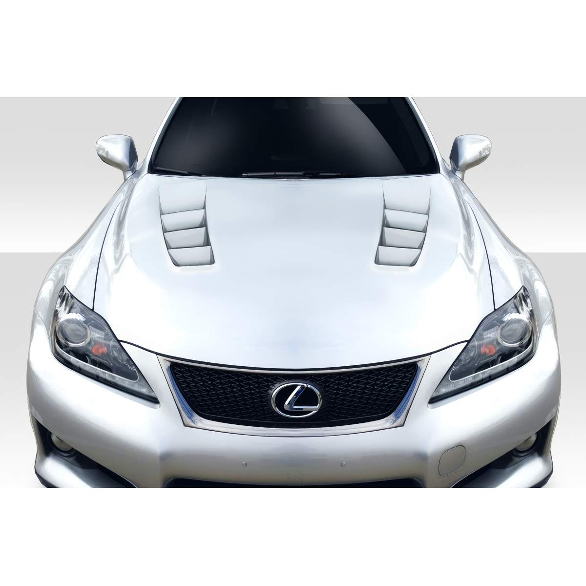 Modify your Lexus IS F 2008 with our Exterior/Hoods - Front view of the hood at eye level