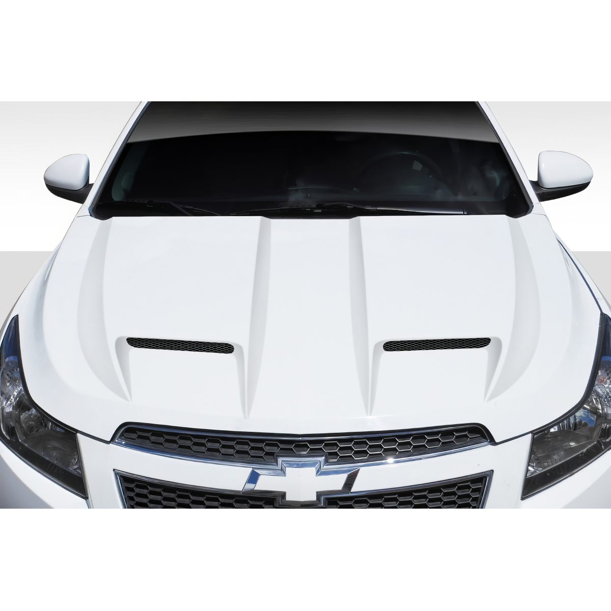 Modify your Chevrolet Cruze 2011 with our Exterior/Hoods - Top down view of hood at a straight angle