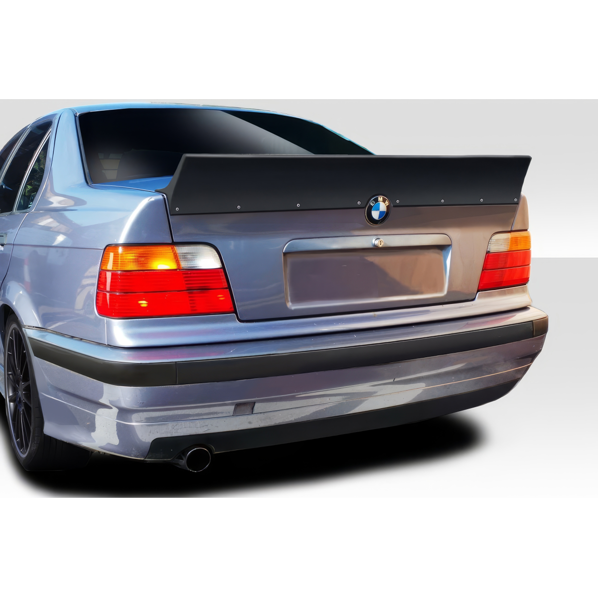 Modify your BMW 3-Series 1992 with our Exterior/Wings - Rear view angle showing wing spoiler installed