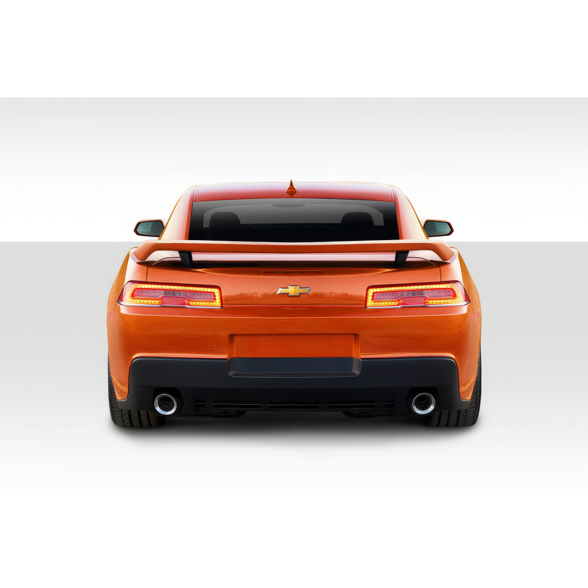 Modify your Chevrolet Camaro 2014 with our Exterior/Wings - Rear view angle of the Camaro high wing spoiler