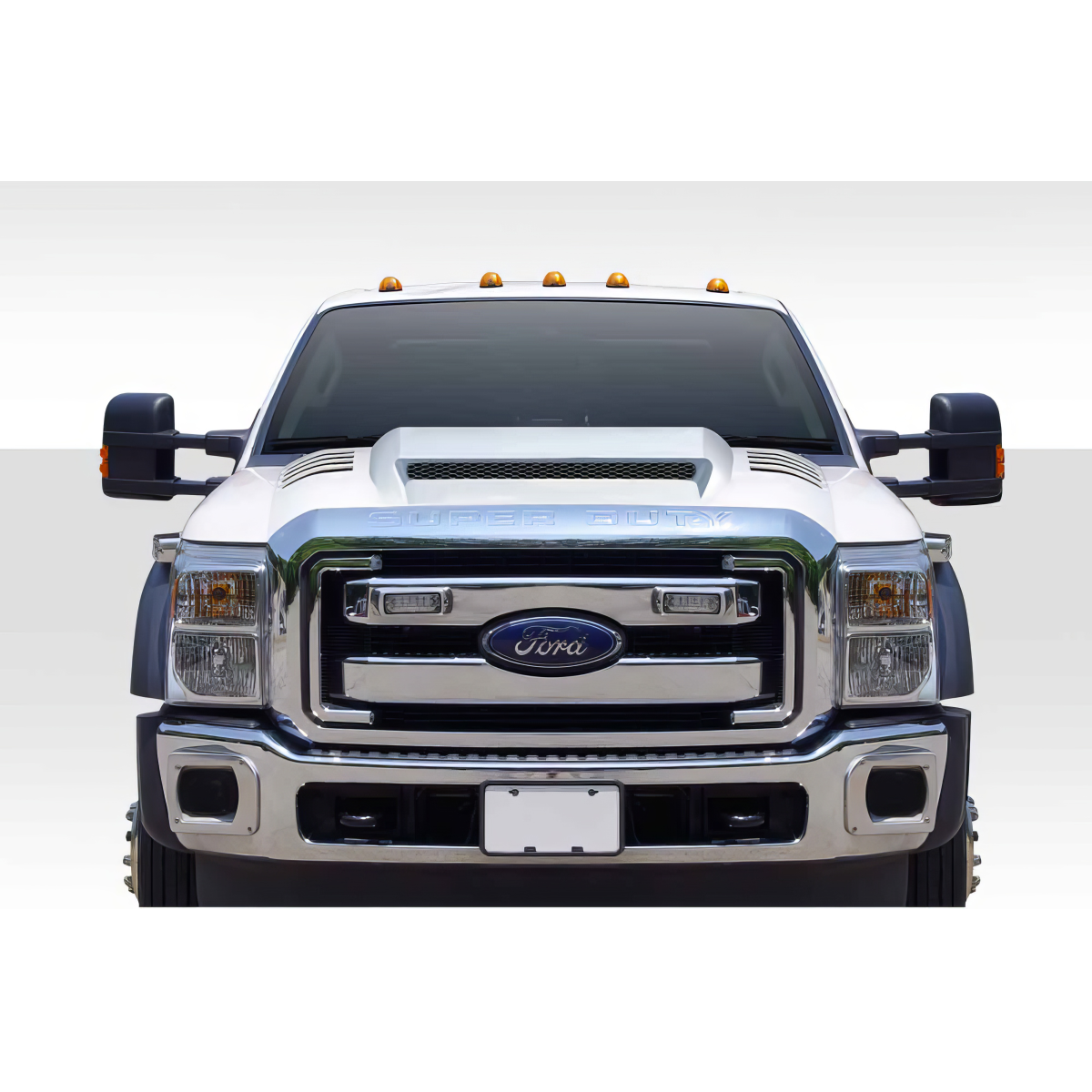 Modify your Ford F-250 Super Duty 2011 with our Exterior/Hoods - Front view of vehicle at eye level angle