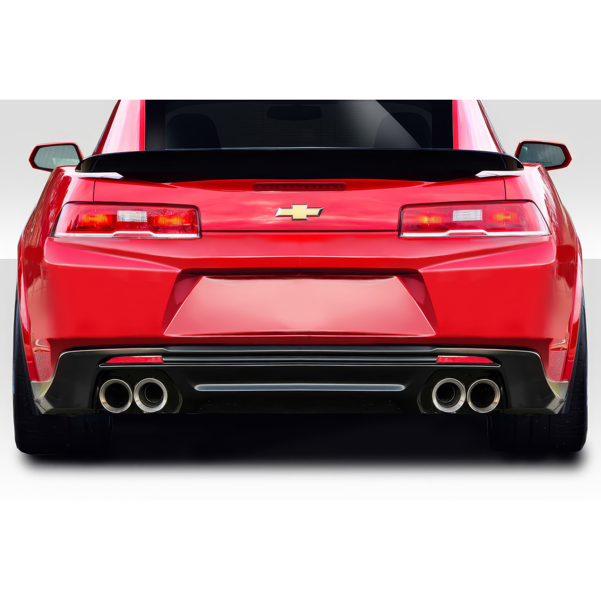 Modify your Chevrolet Camaro 2014 with our Exterior/Rear Bumpers or Lips - Rear view of the Chevrolet Camaro at eye level