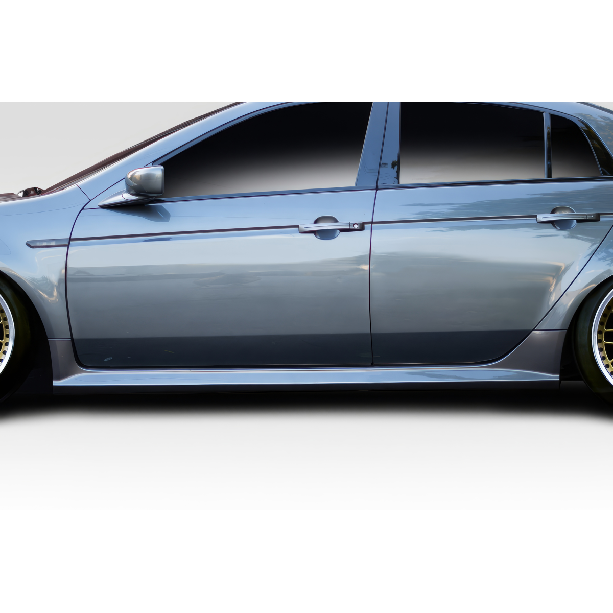 Modify your Acura TL 2004 with our Exterior/Side Skirts - Side profile view of vehicle at a horizontal angle