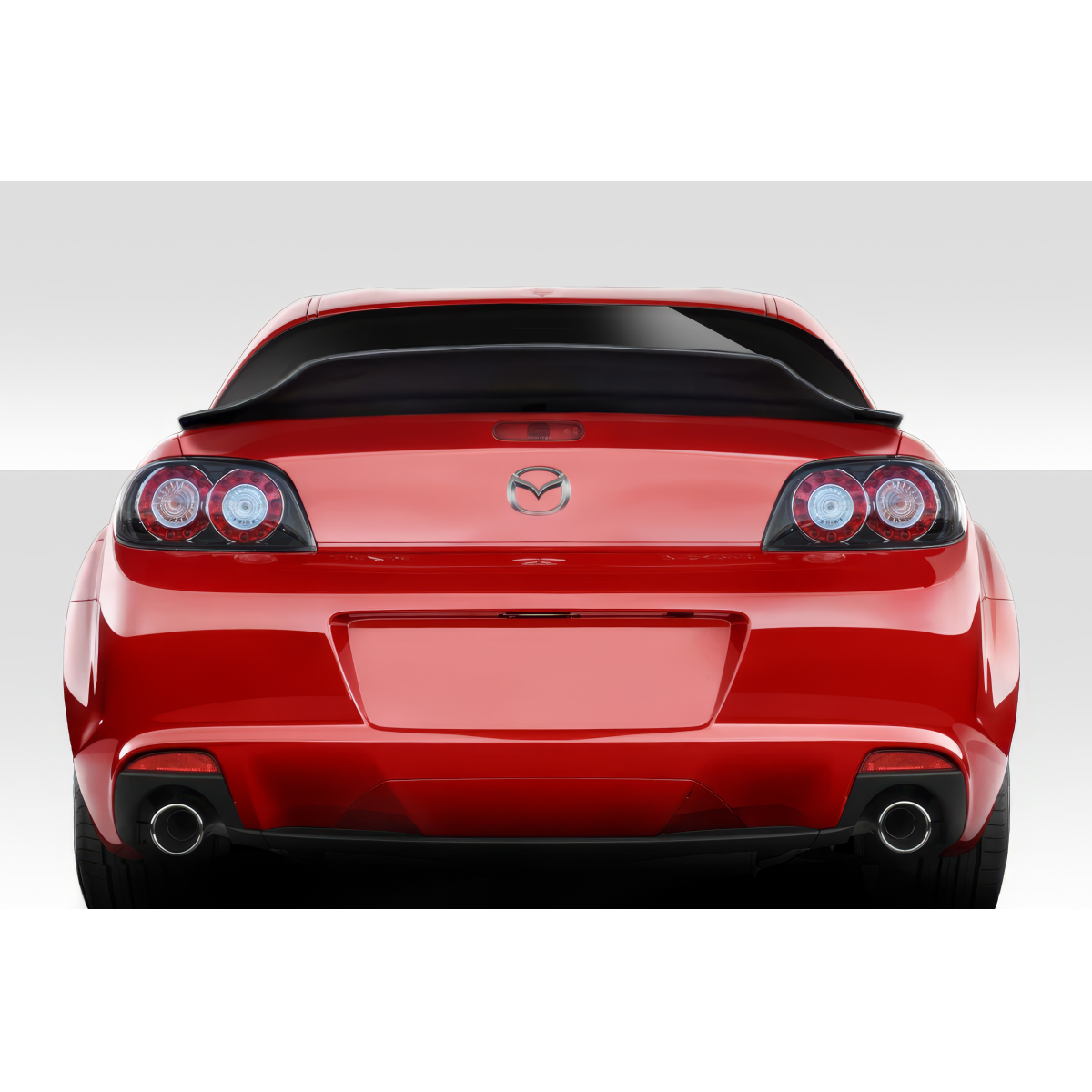 Modify your Mazda RX-8 2004 with our Exterior/Wings - View is directly from the rear of the vehicle