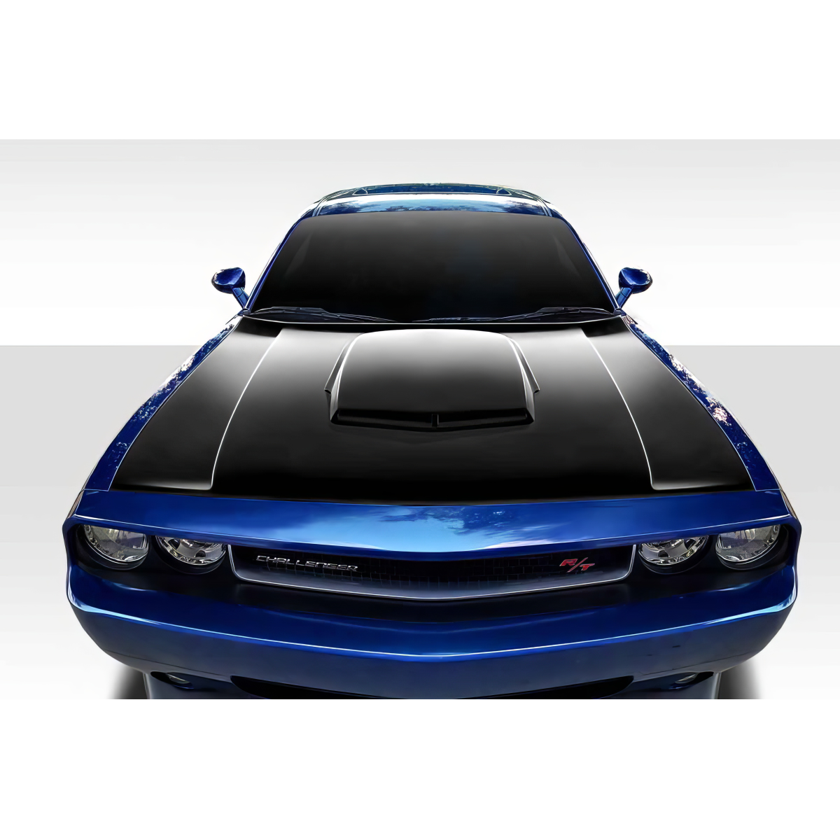 Modify your Dodge Challenger 2008 with our Exterior/Hoods - Front view of hood at eye level angle