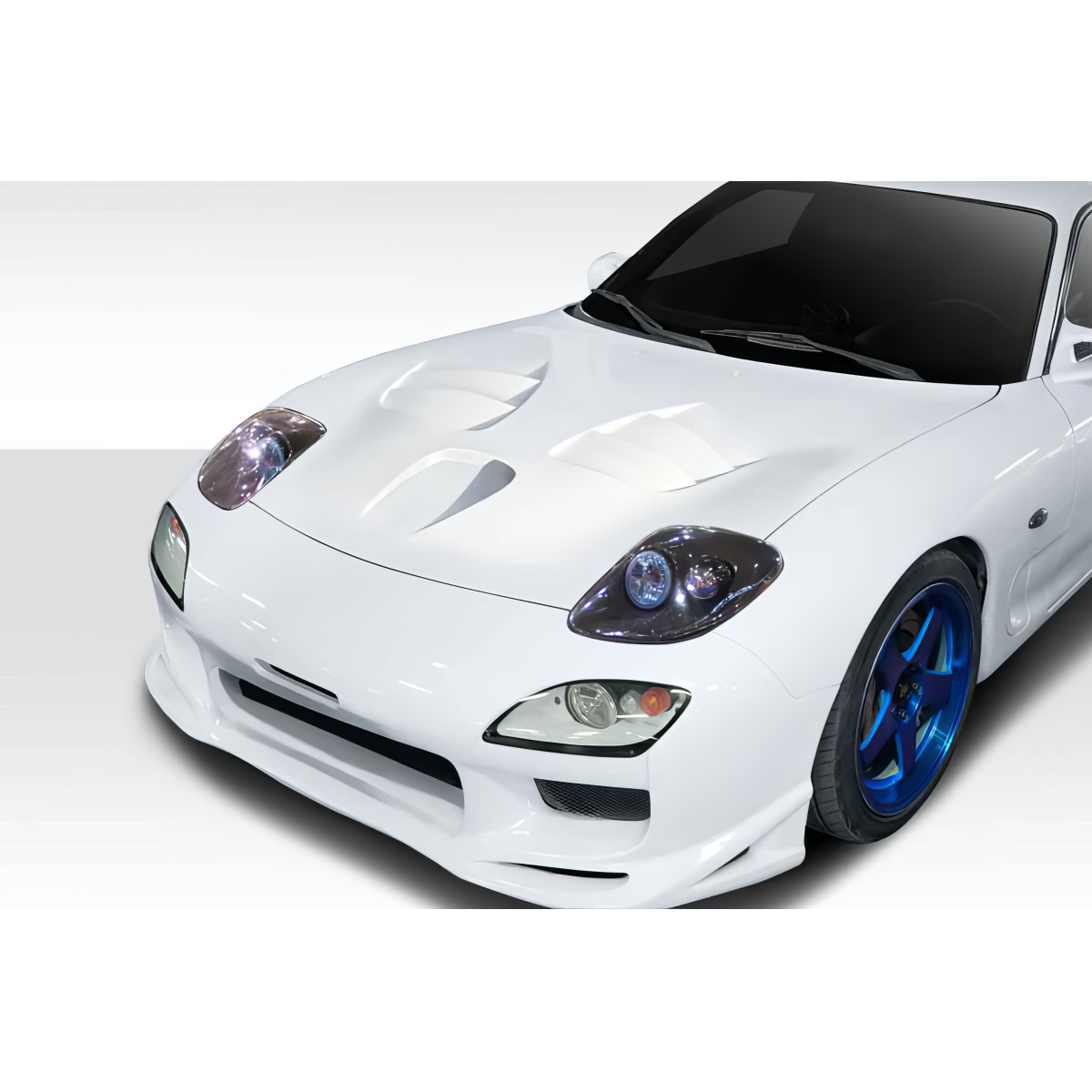 Modify your Mazda RX-7 1993 with our Exterior/Hoods - Front three quarter view of the hood