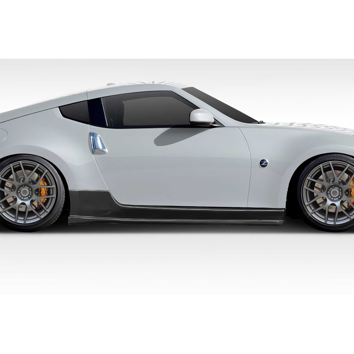 Modify your Nissan 370Z 2009 with our Exterior/Side Skirts - Side profile view of the vehicle