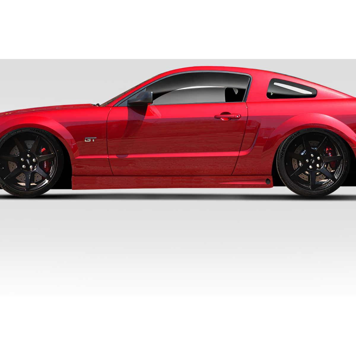 Modify your Ford Mustang 2005 with our Exterior/Complete Body Kits - Side profile view of a lowered vehicle