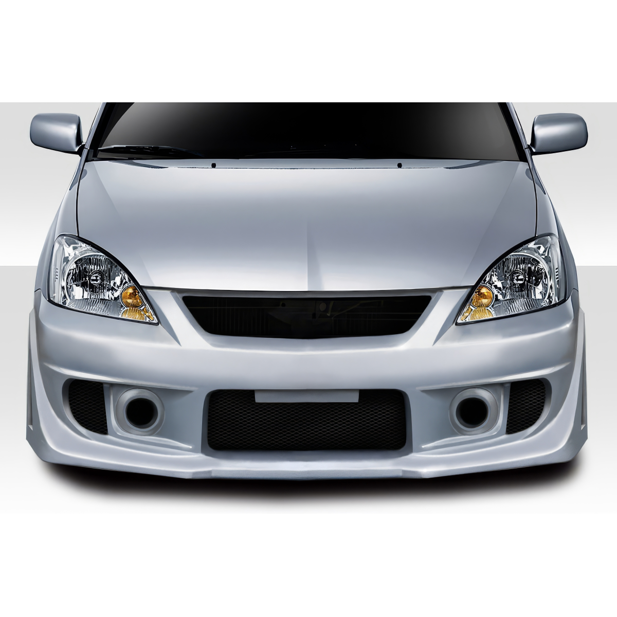 Modify your Mitsubishi Lancer 2004 with our Exterior/Front Bumpers or Lips - Front view of the part at a straight angle