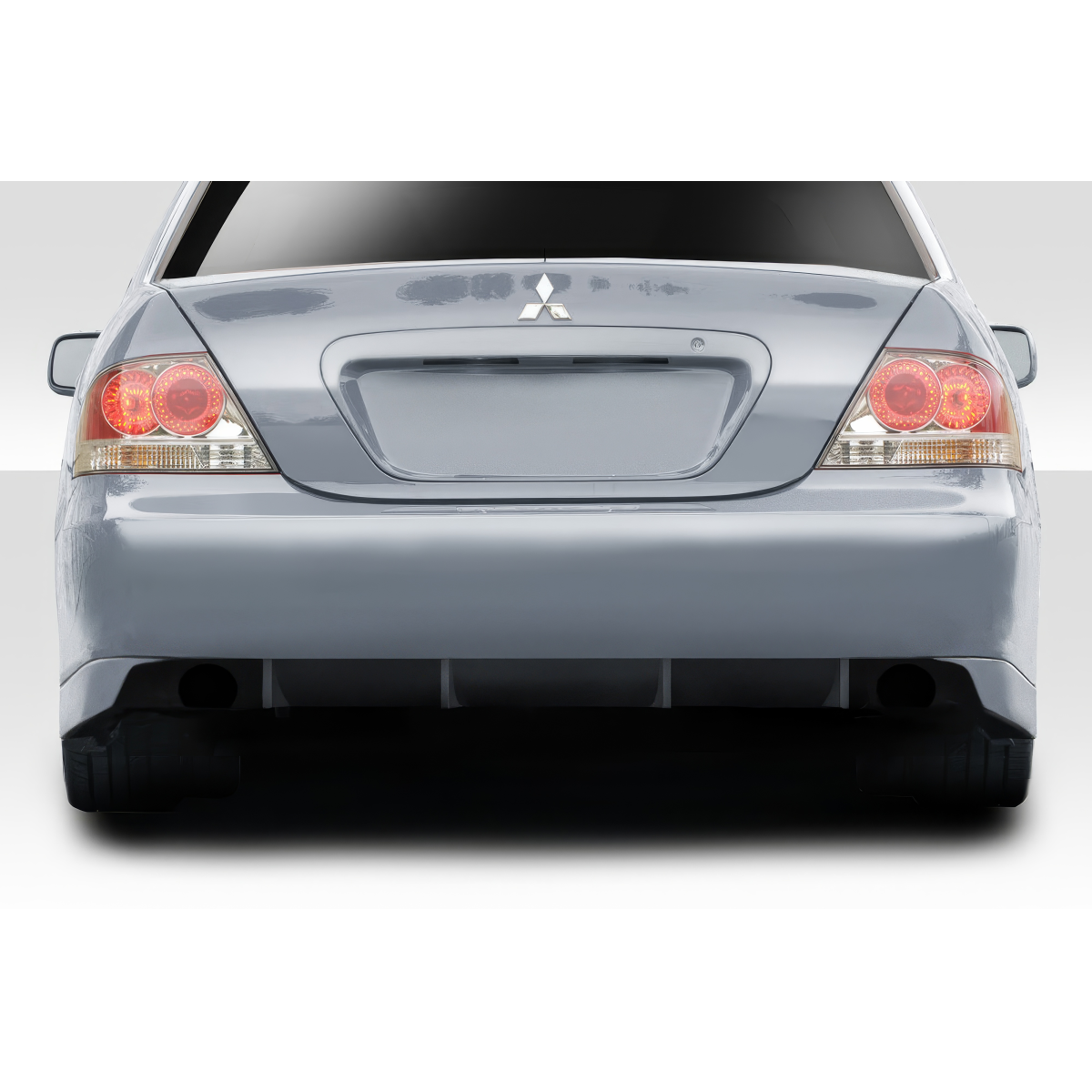 Modify your Mitsubishi Lancer 2004 with our Exterior/Rear Bumpers or Lips - Rear view of the vehicle at straight angle