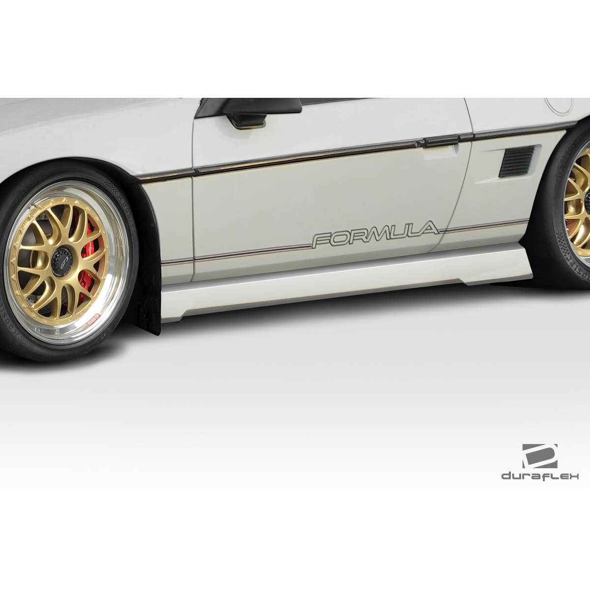 Modify your Pontiac Fiero 1984 with our Exterior/Side Skirts - Side view angle of the vehicle displaying skirts