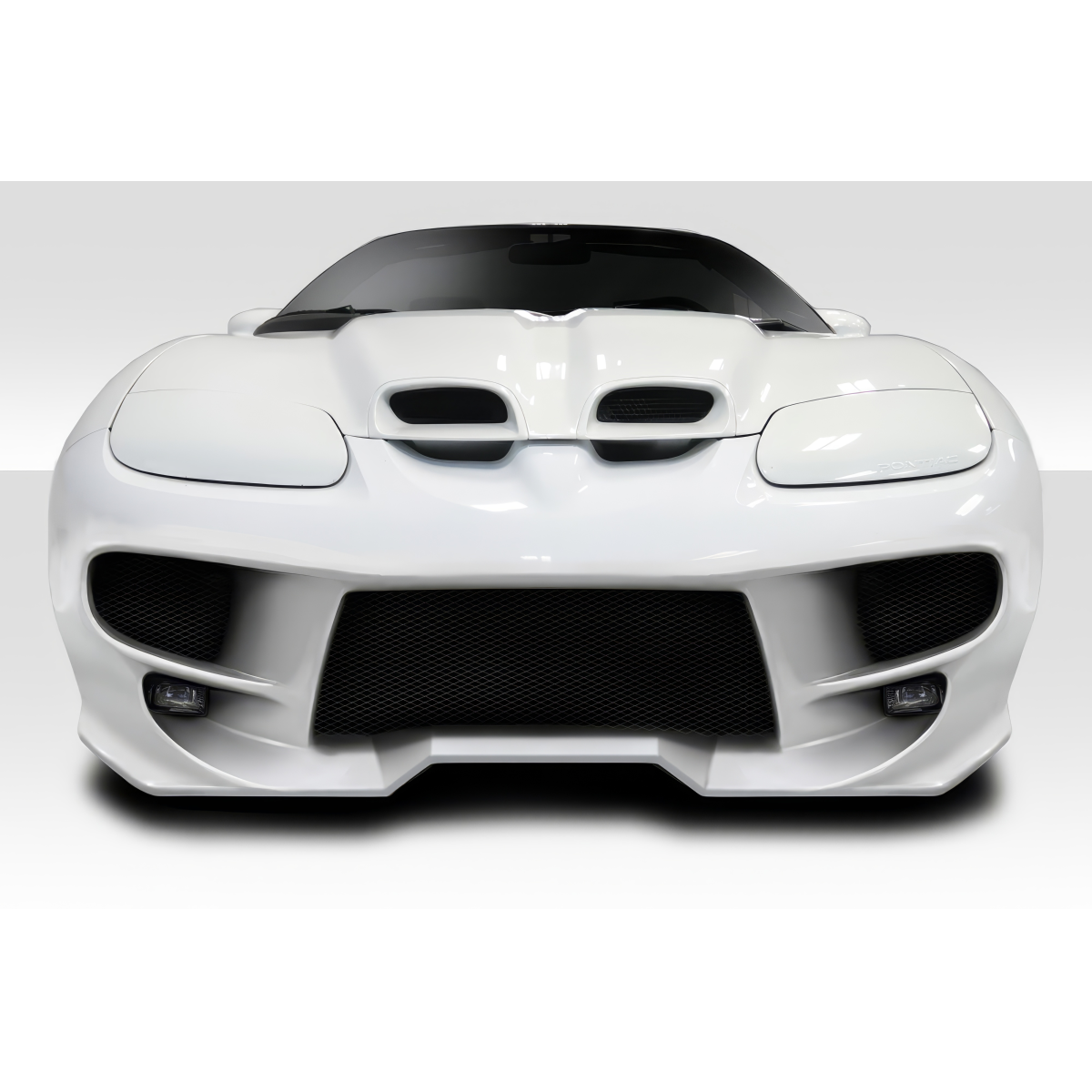 Modify your Pontiac Firebird 1998 with our Exterior/Complete Body Kits - Frontal view of a car at eye level