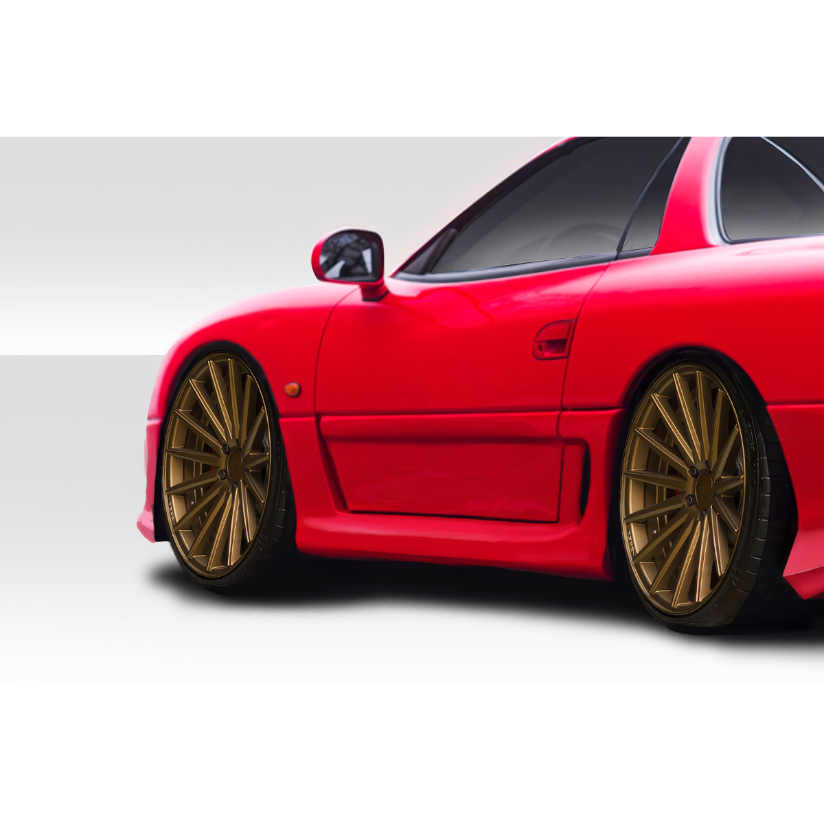 Modify your Mitsubishi 3000GT 1991 with our Exterior/Complete Body Kits - Side angle view of modified red 3000GT