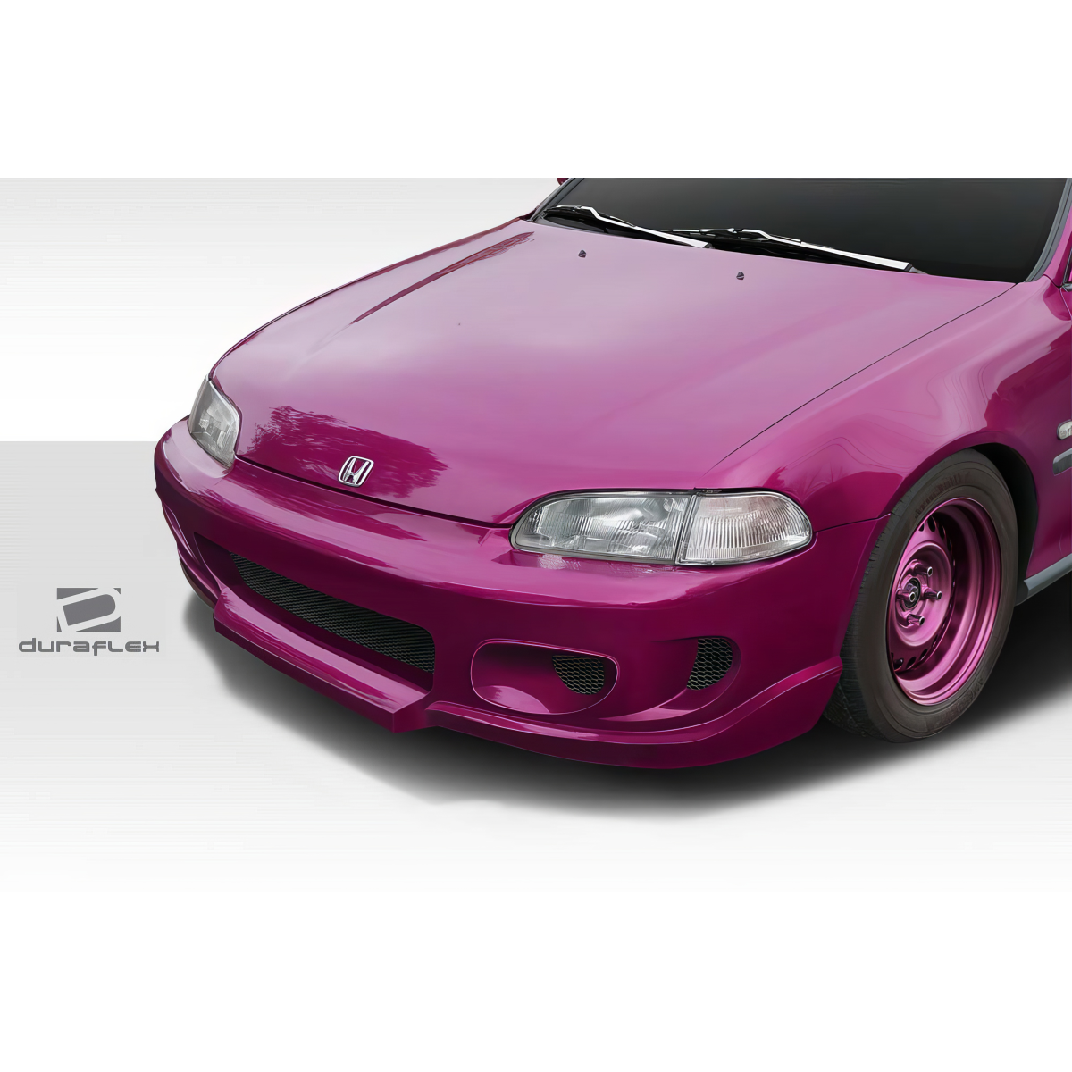 Modify your Honda Civic 1992 with our Exterior/Front Bumpers or Lips - Front view angle showing bumper design details