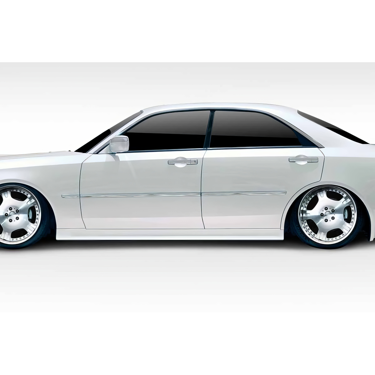 Modify your Infiniti M45 2003 with our Exterior/Side Skirts - Side view of vehicle with low profile design