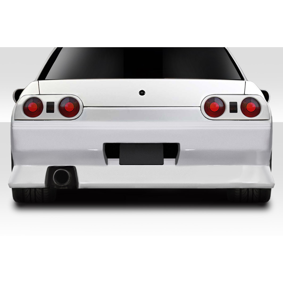 Modify your Nissan Skyline 1989 with our Exterior/Rear Bumpers or Lips - Rear view of vehicle at zero degrees angle