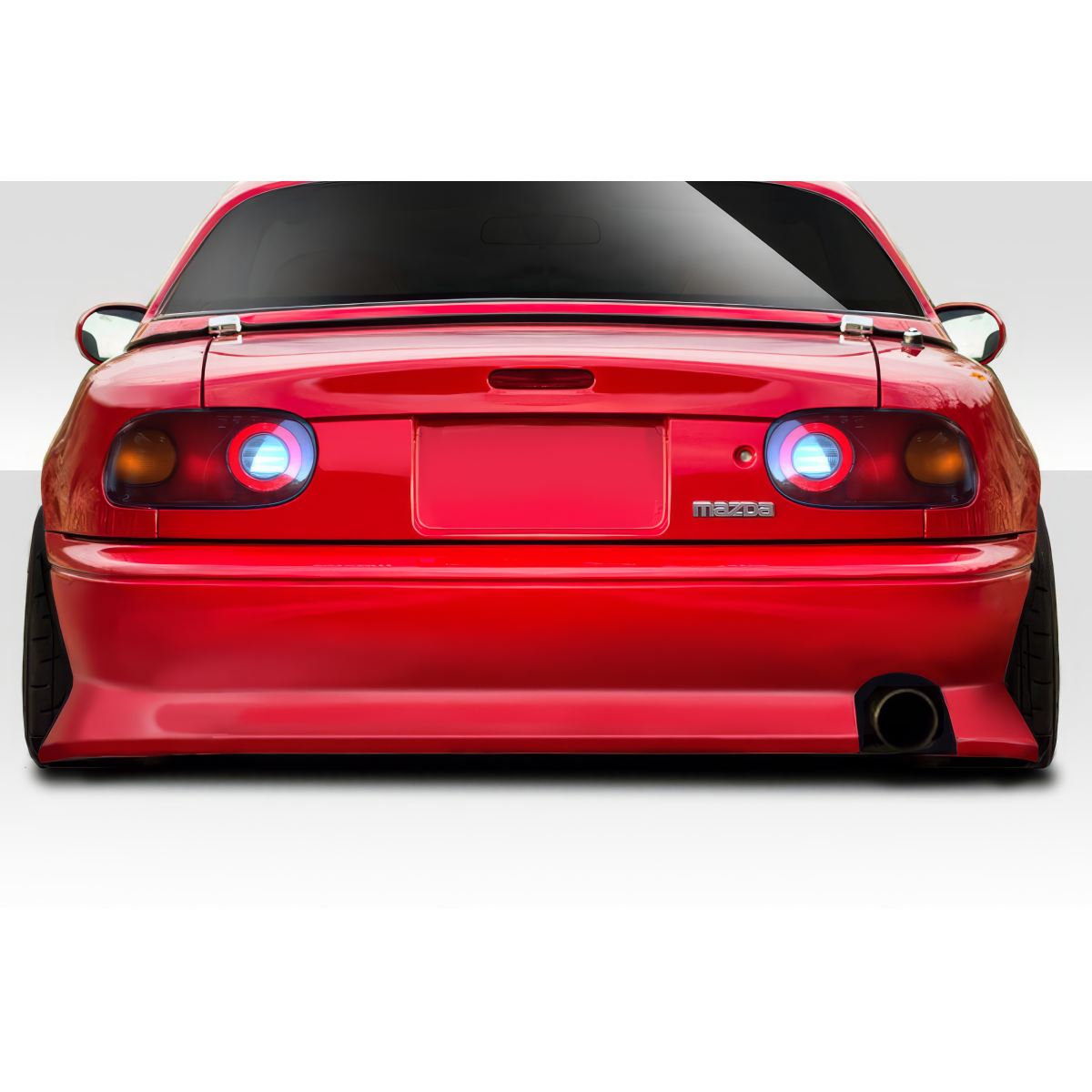 Modify your Mazda Miata 1990 with our Exterior/Rear Bumpers or Lips - Rear view of the Mazda Miata at eye level