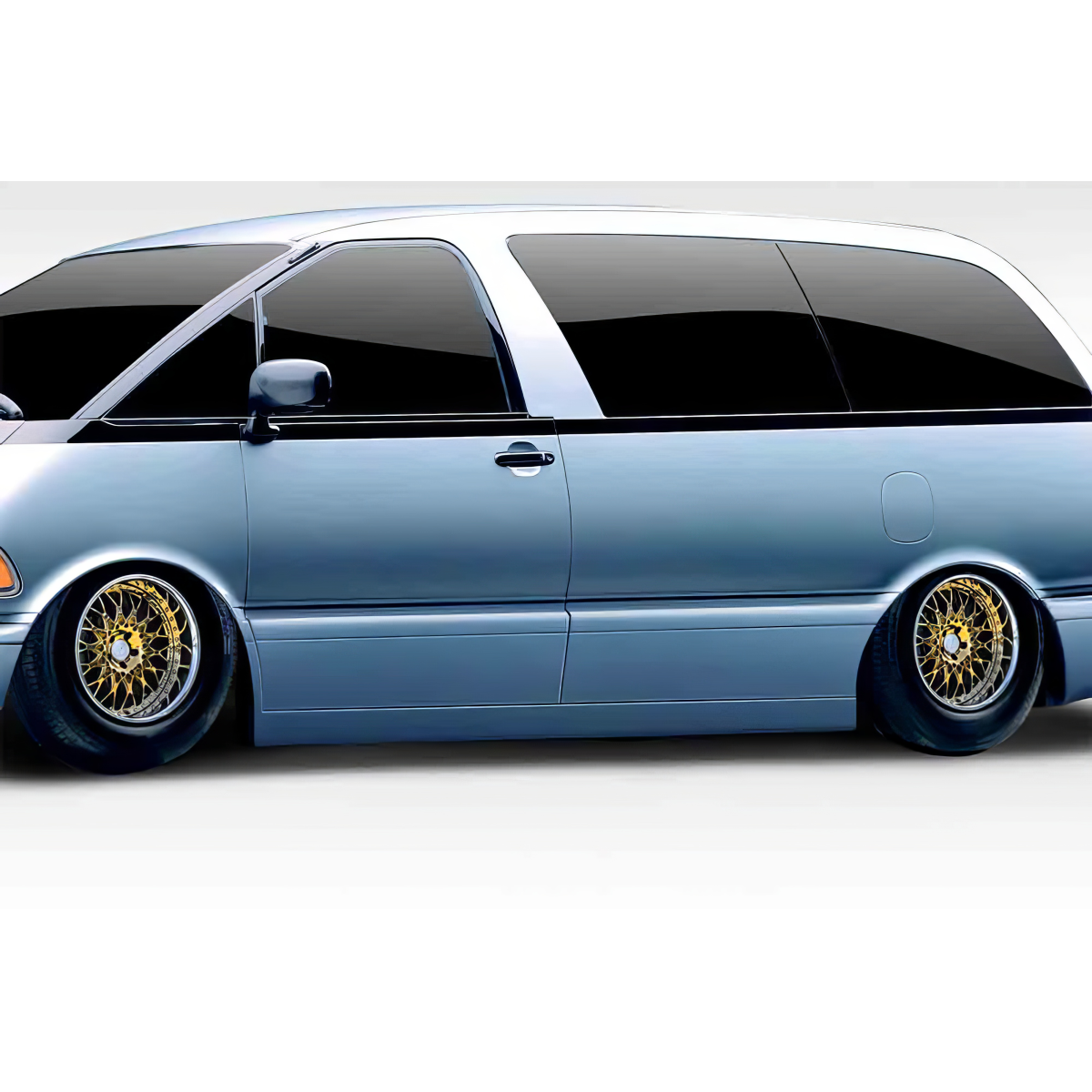 Modify your Toyota Previa 1991 with our Exterior/Side Skirts - Side view at a slight angle from the left