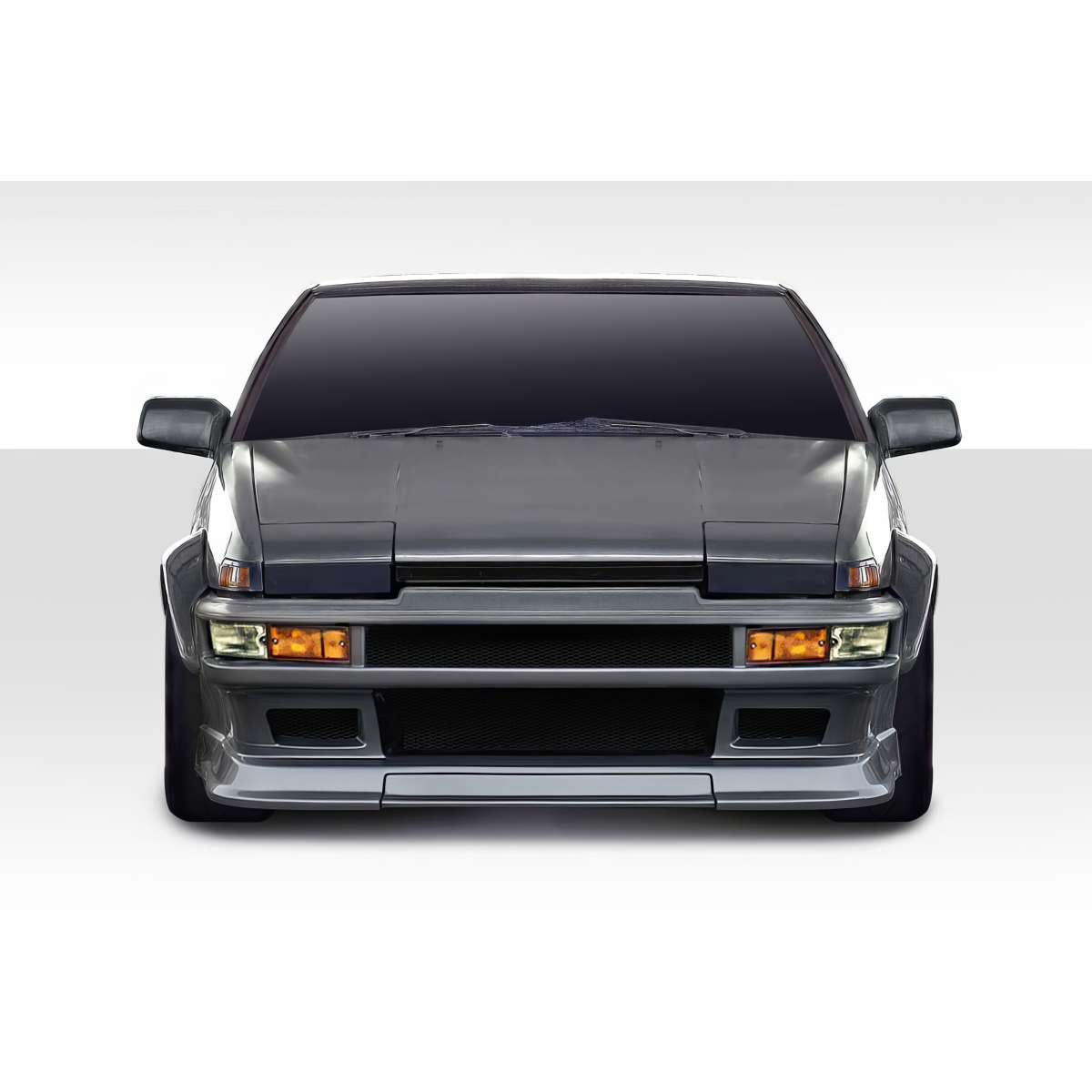 Modify your Toyota Corolla 1984 with our Exterior/Front Bumpers or Lips - Front view of the vehicle part