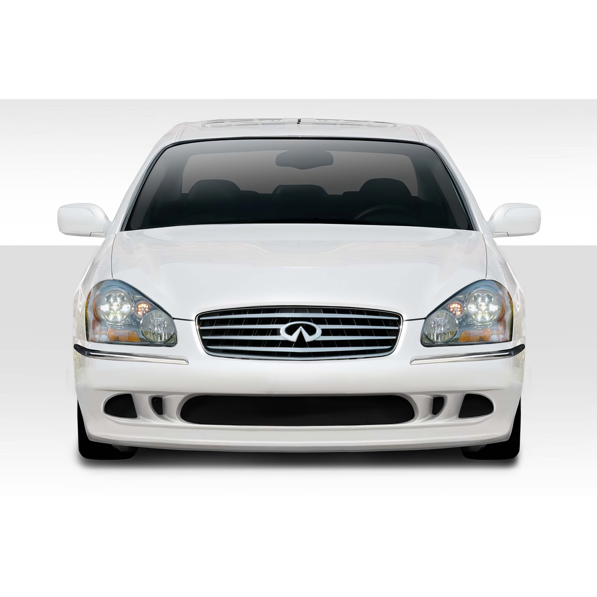 Modify your Infiniti J 2002 with our Exterior/Front Bumpers or Lips - Front view of a bumper at 0 degrees angle