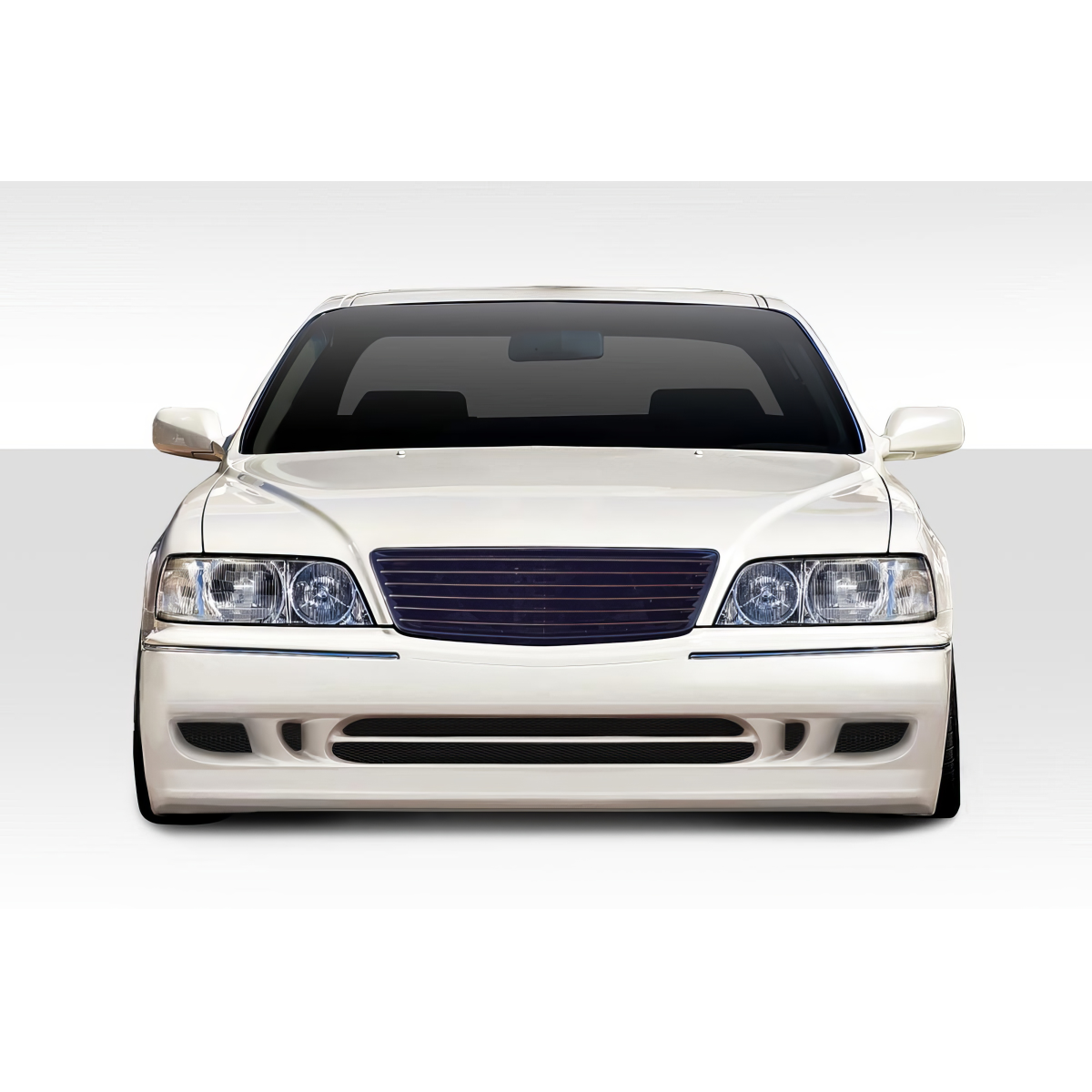 Modify your Infiniti J 1997 with our Exterior/Front Bumpers or Lips - Front view of vehicle part at a straight angle