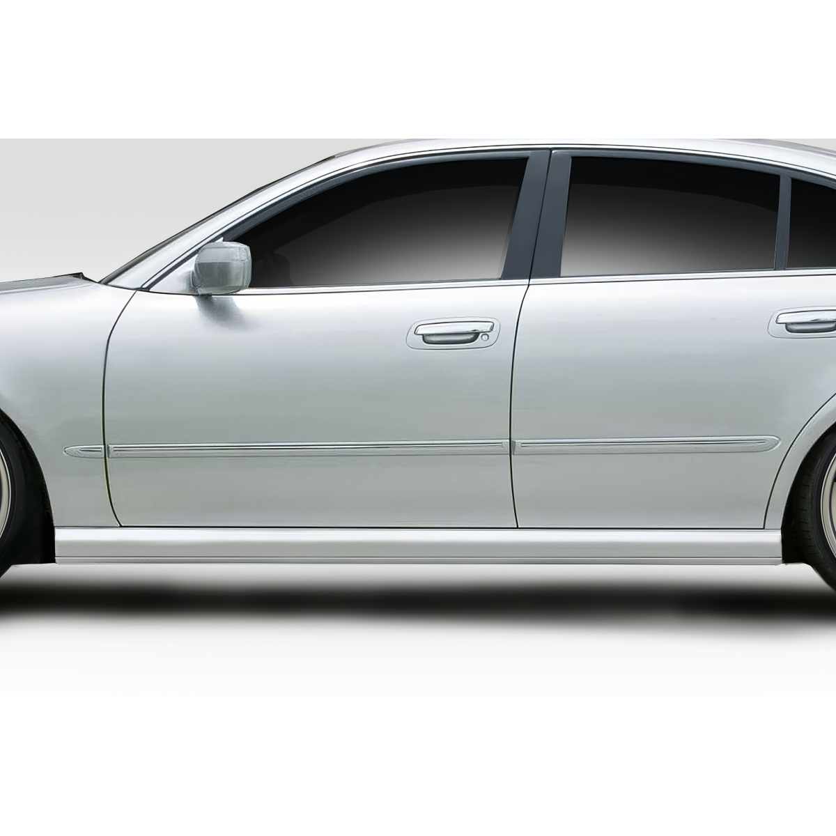 Modify your Infiniti Q45 2002 with our Exterior/Side Skirts - Side profile view of vehicle at horizontal angle