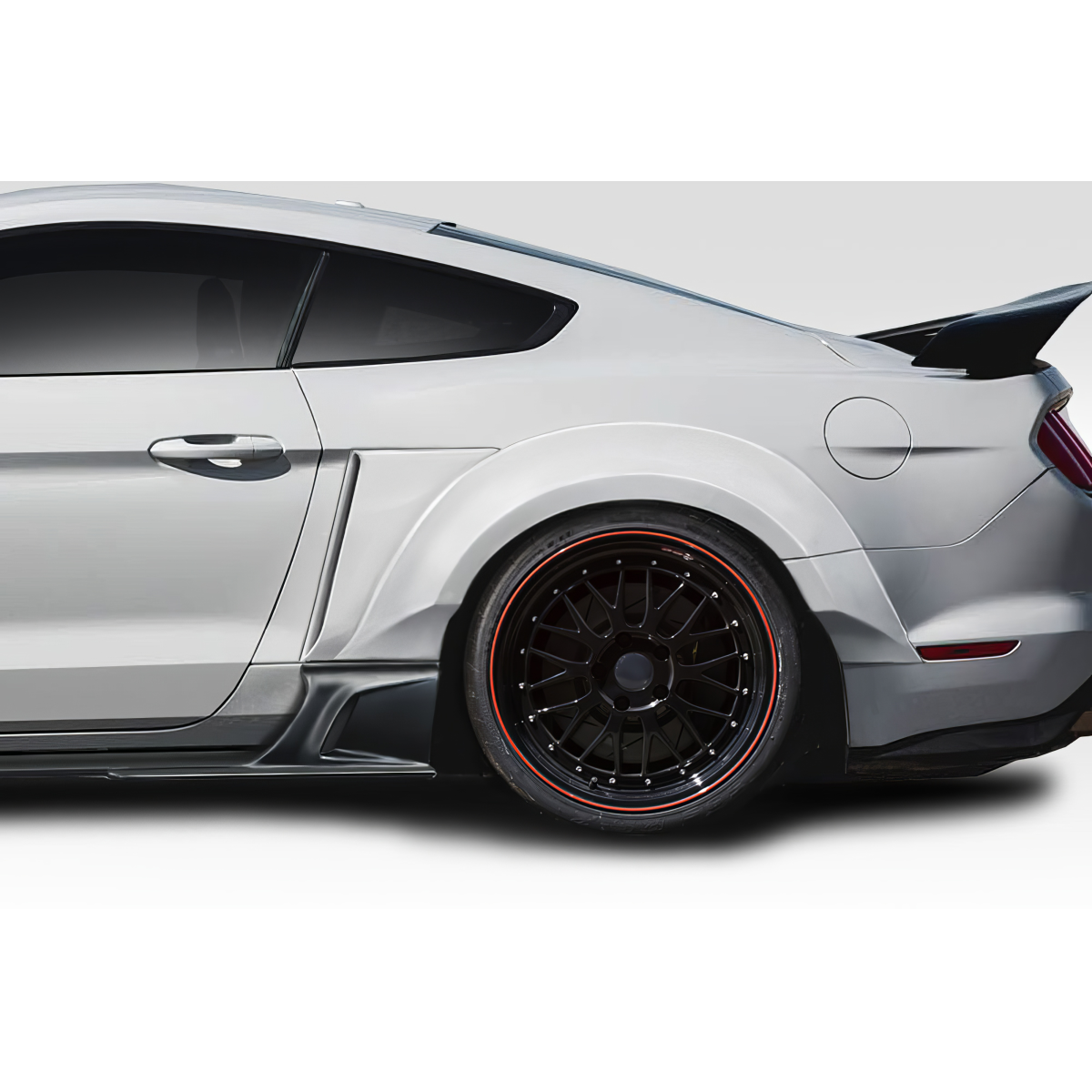 Modify your Ford Mustang 2015 with our Exterior/Fenders - Side angle view of an upgraded Mustang fender