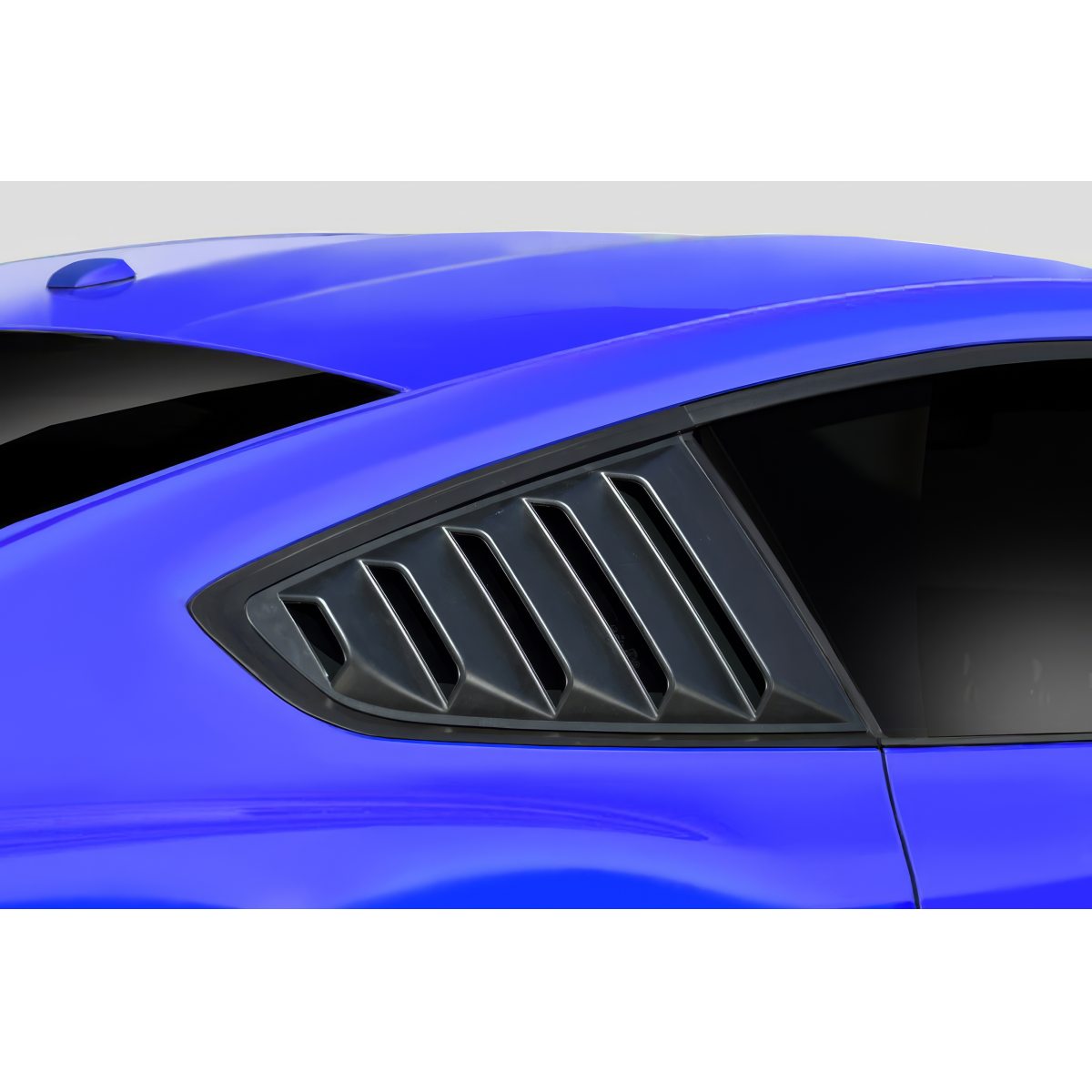 Modify your Ford Mustang 2015 with our Exterior/Scoops - Side profile angle showing window scoop design