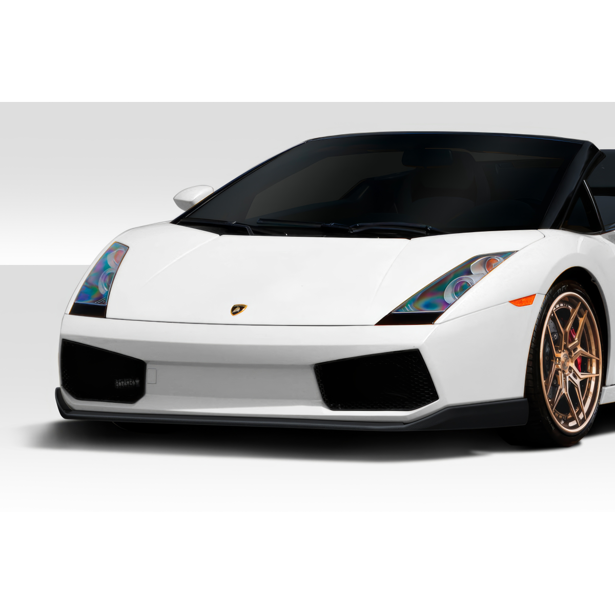 Modify your Lamborghini Gallardo 2004 with our Exterior/Front Bumpers or Lips - Front view of vehicle at eye level angle