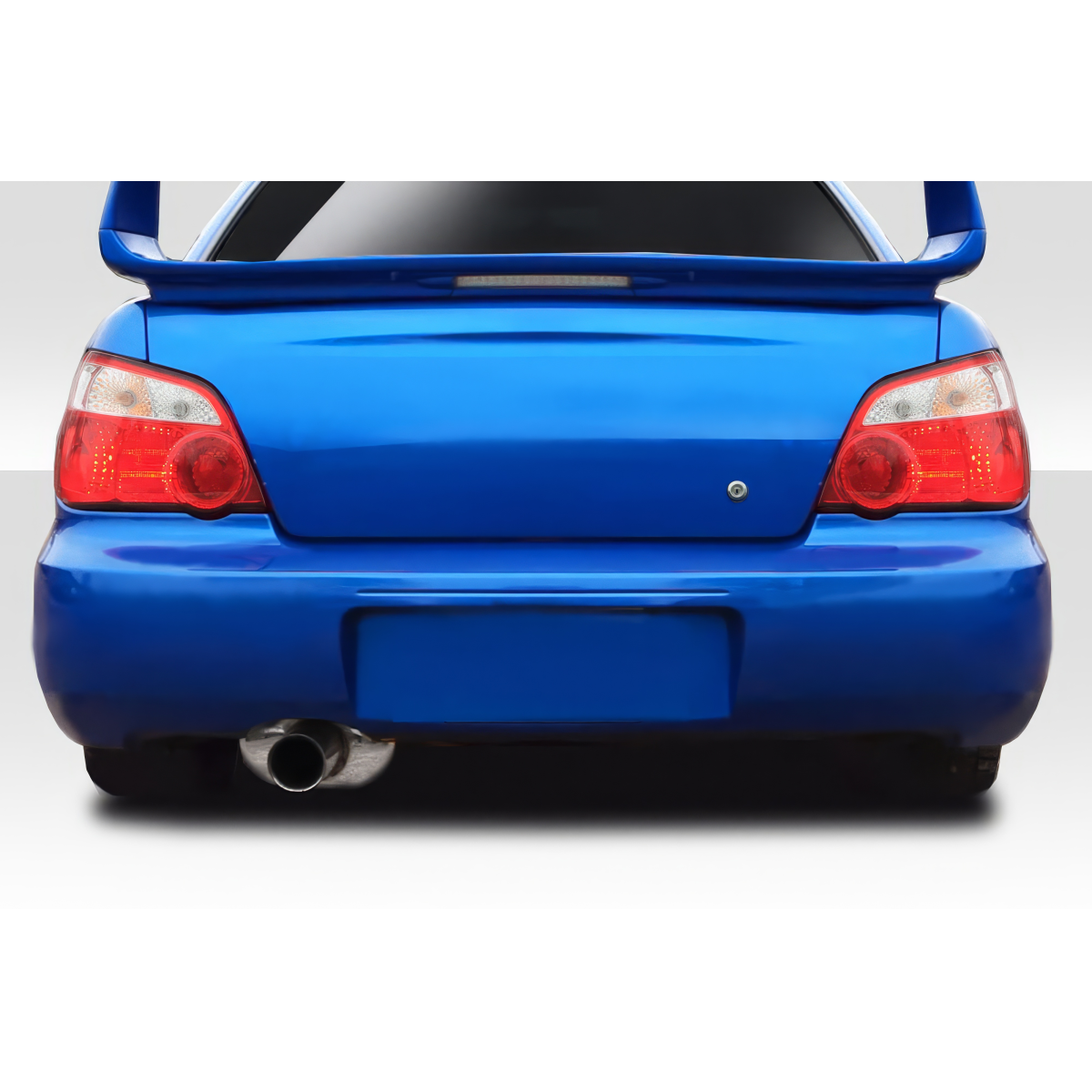 Modify your Subaru Impreza 2004 with our Exterior/Rear Bumpers or Lips - View from the rear angle of the vehicle