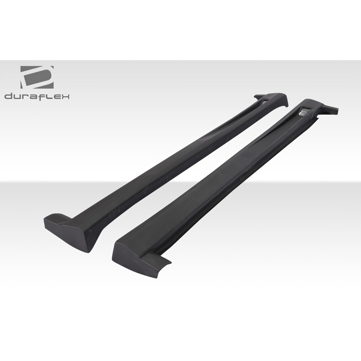 Modify your Subaru Impreza 2002 with our Exterior/Side Skirts - Angle view of side skirt parts displayed flat