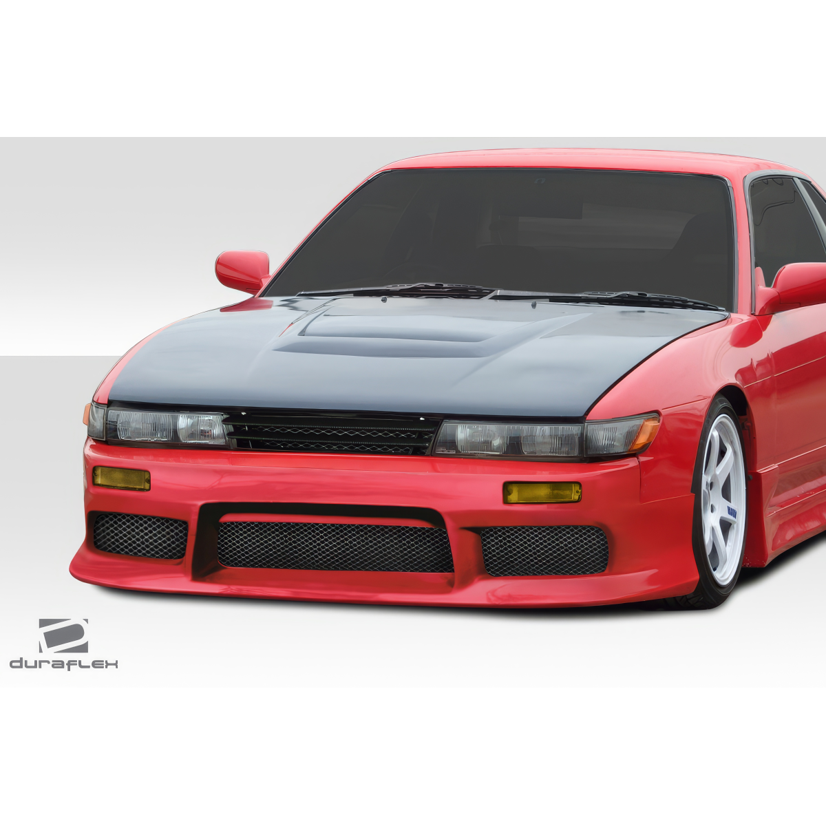 Modify your Nissan Silvia 1989 with our Exterior/Front Bumpers or Lips - Frontal perspective of a customized vehicle