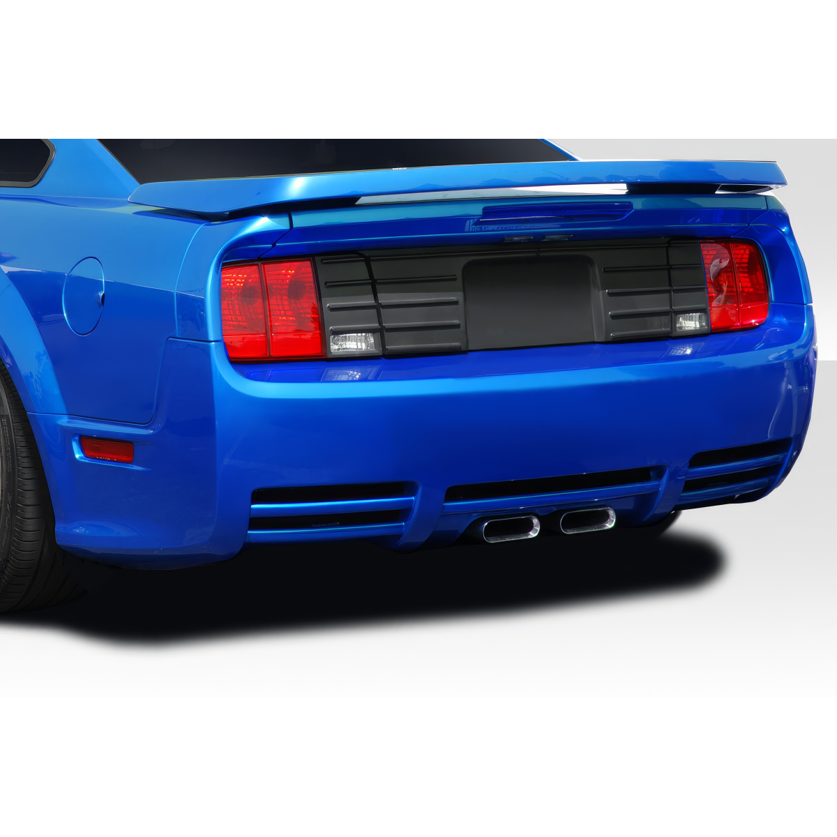 Modify your Ford Mustang 2005 with our Exterior/Rear Bumpers or Lips - View from slightly above and behind the vehicle