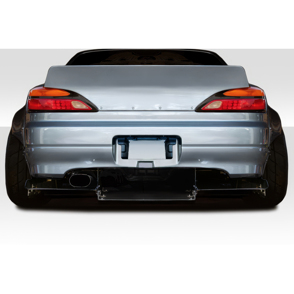 Modify your Nissan Silvia 1999 with our Exterior/Diffusers - Rear view of the vehicle at a straight angle